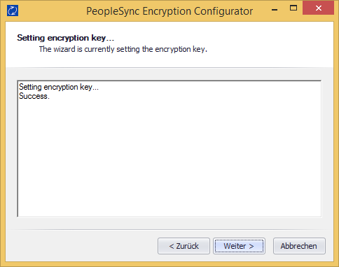 Successful encryption key verification
