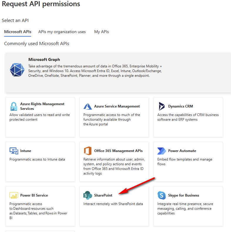 SharePoint API selection