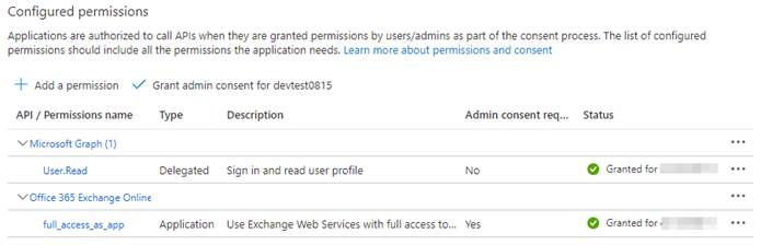Verify full_access_as_app and administrator consent