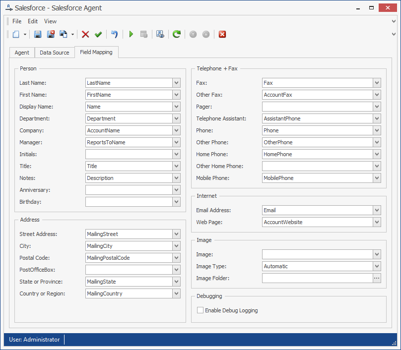 Salesforce Agent Field Mapping