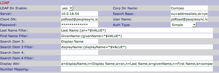 Click on the Phone tab an scroll down to the LDAP section.