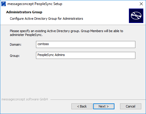 PeopleSync administrator group settings