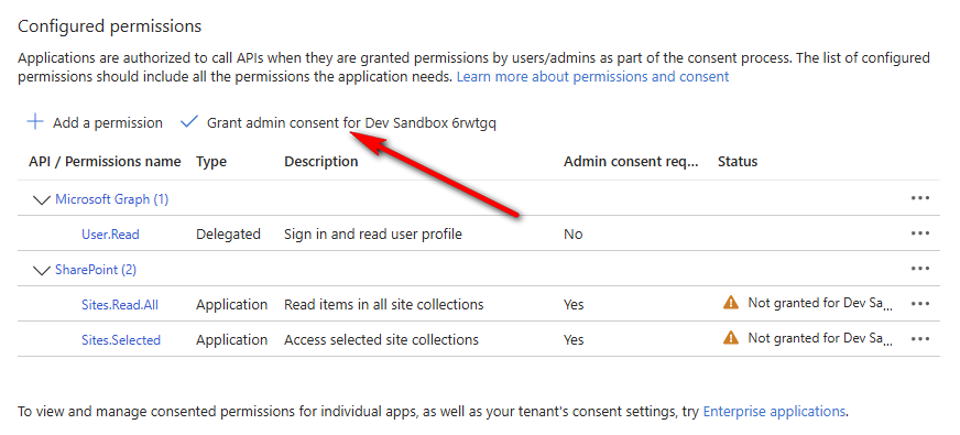 Entra ID admin consent
