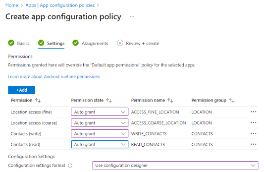 Microsoft Intune PeopleSync app permissions