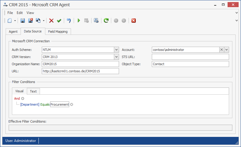 Microsoft CRM Agent Configuration