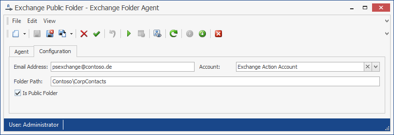 Exchange Folder Agent Configuration