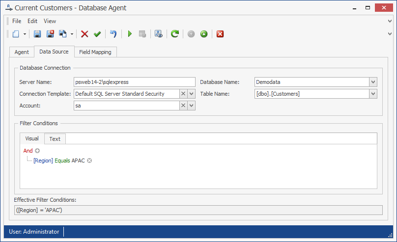 Database Agent Configuration