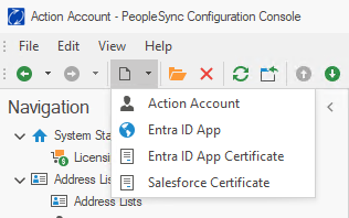 Creating an action account