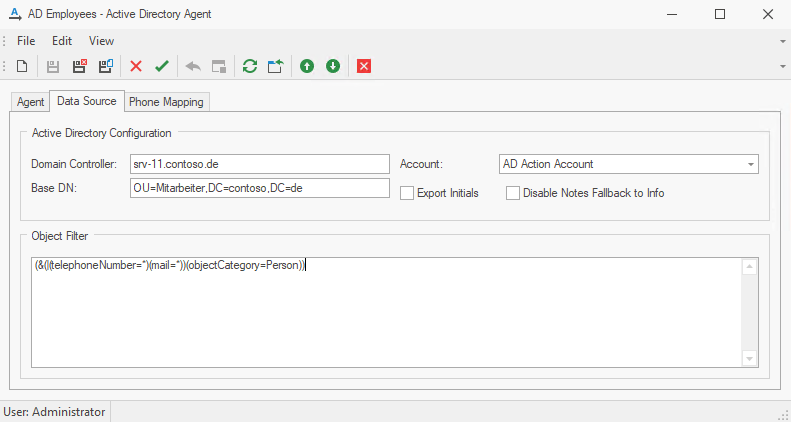 Active Directory Agent Configuration