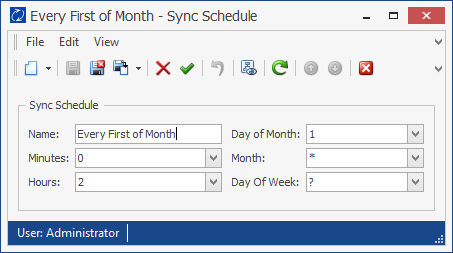 Sync Schedule Configuration