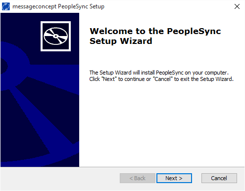 Start the PeopleSync Backend Installer.
