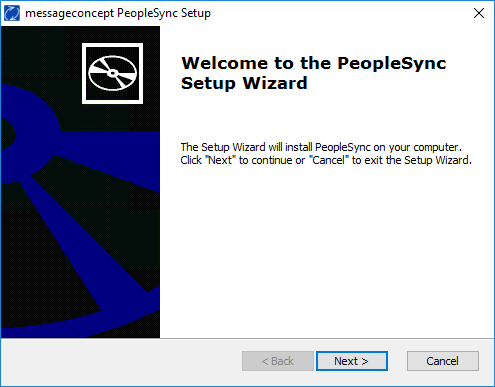 PeopleSync Backend Installer start screen